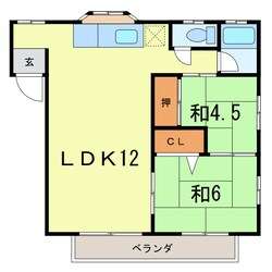 コーポアイザワＢ棟の物件間取画像